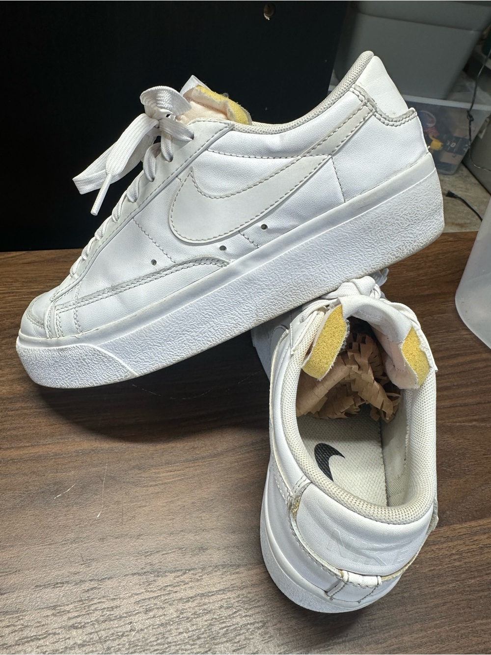 Nike White Low-Top Platform Sneakers